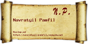 Navratyil Pamfil névjegykártya